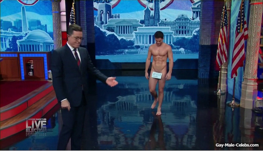 Dan Dexter Nude in Stephen Colbert’s Live Election