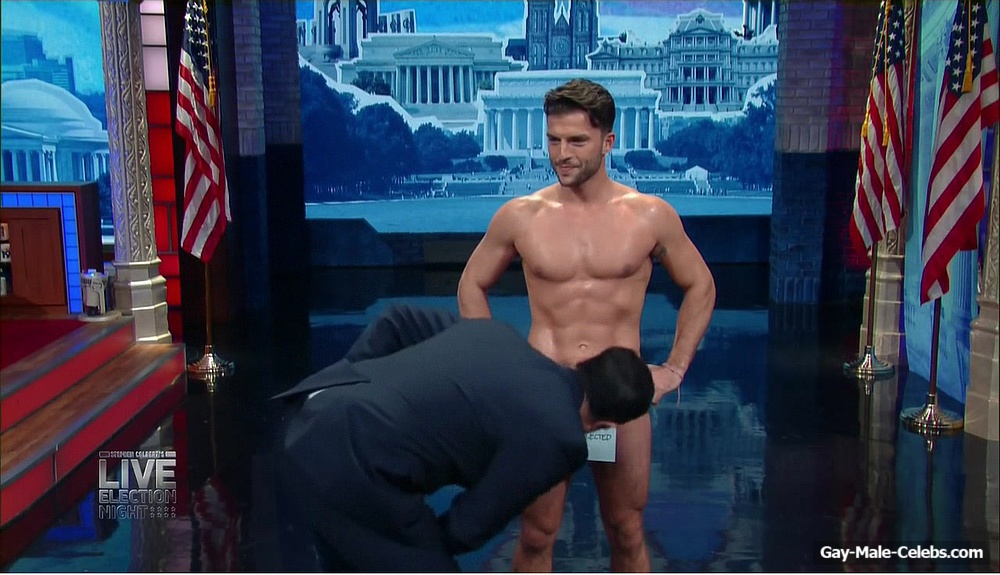 Dan Dexter Nude in Stephen Colbert’s Live Election