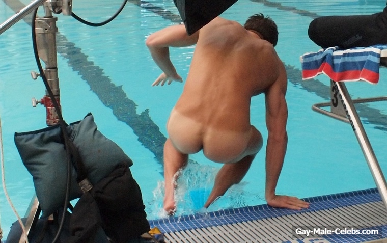Nathan Adrian Exposing His Bare Butt During Photoshoot