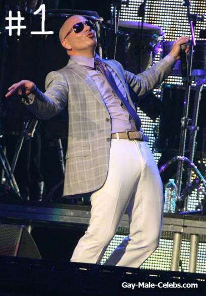 Pitbull Caught Flashing Bulge and Tight Ass