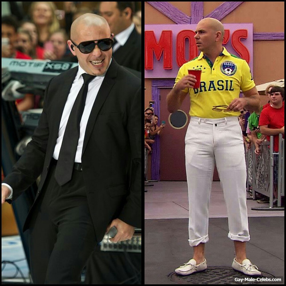 Pitbull Caught Flashing Bulge and Tight Ass