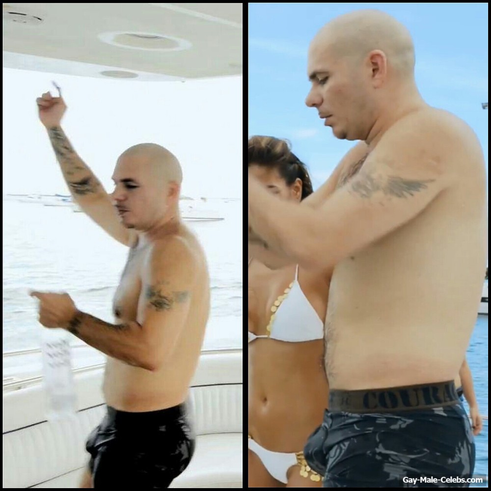 Pitbull Caught Flashing Bulge and Tight Ass