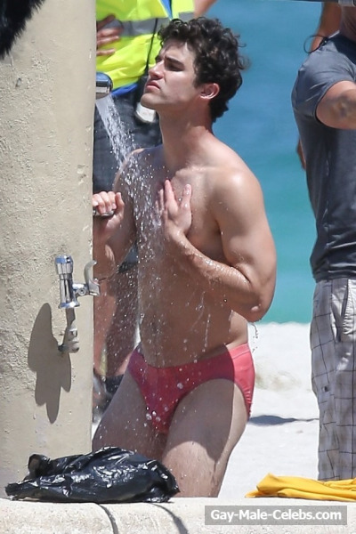 Darren Criss Paparazzi Bulge and Wet Speedo Photos