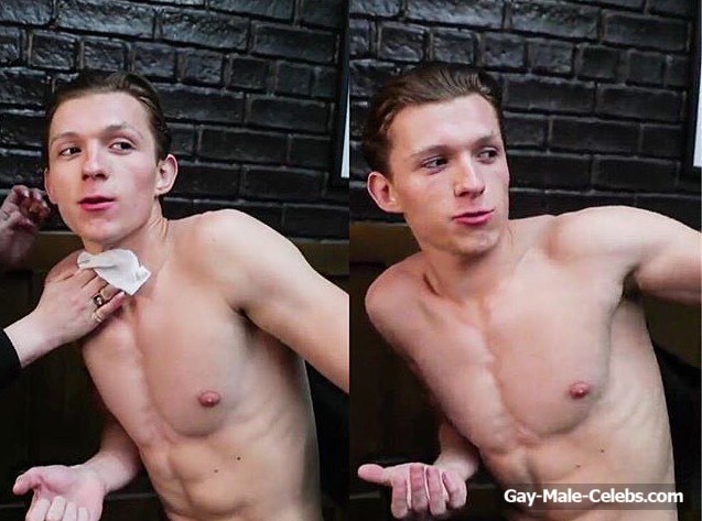 English Actor Tom Holland Shirtless Behind Scene