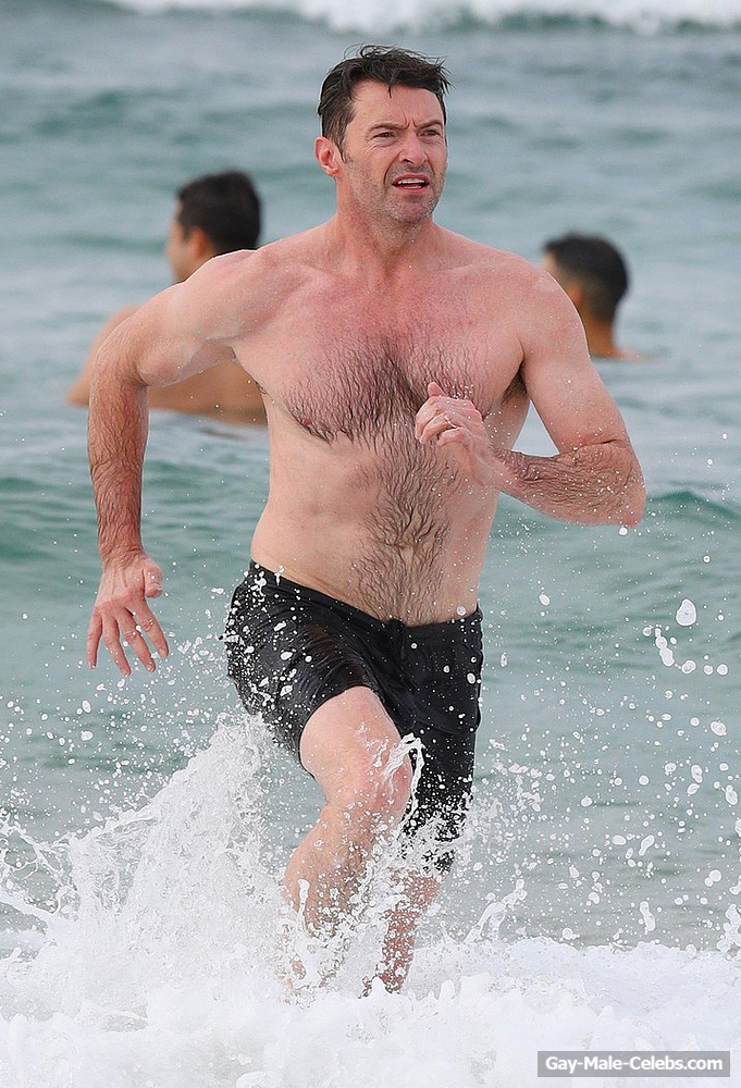 Hugh Jackman Caught Shirtless At Bondi Beach