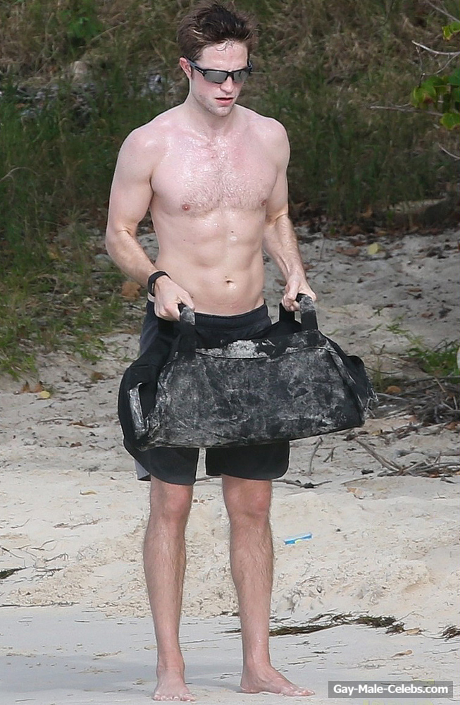 Robert Pattinson Paparazzi Shirtless Beach Photos