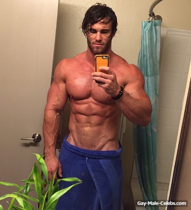 Australian Bodybuilder Calum von Moger Showing Off His Huge Cock