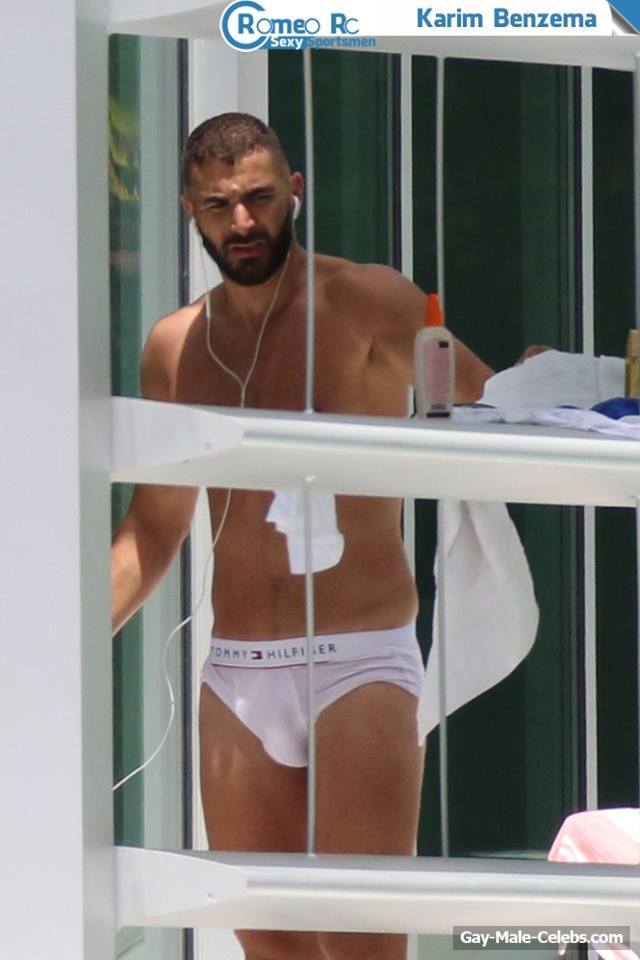 French Professional Footballer Karim Benzema In Wet Underwear