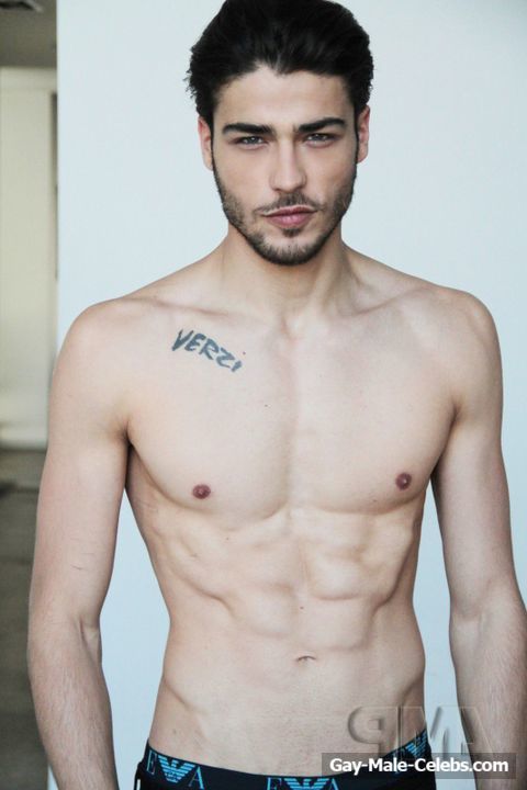 Male Model Alessandro Dellisola Covering Naked And Sexy