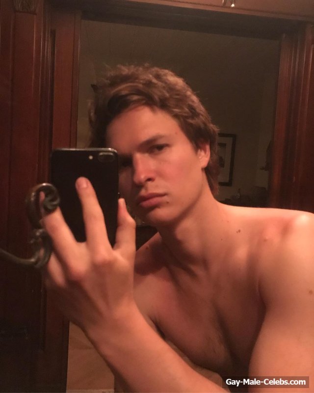 Ansel Elgort Shirtless Sexy Selfie Photos