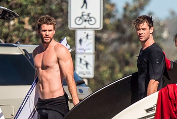 Liam and Chris Hemsworth nude