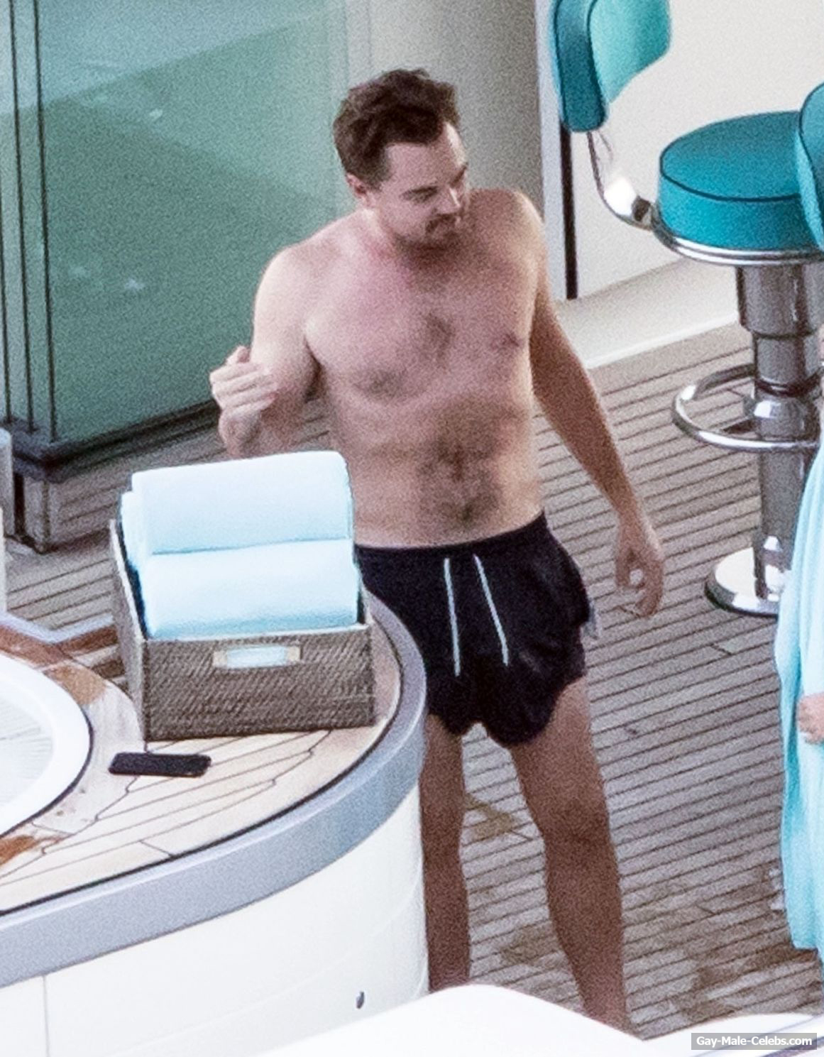 Leonardo DiCaprio Caught Relaxing Shirtless On A Yacht