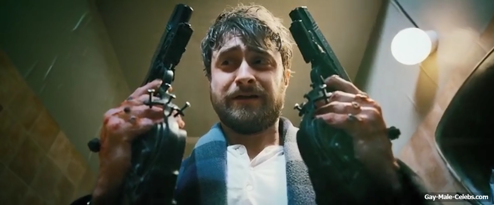 Daniel Radcliffe Nude Cock in Guns Akimbo