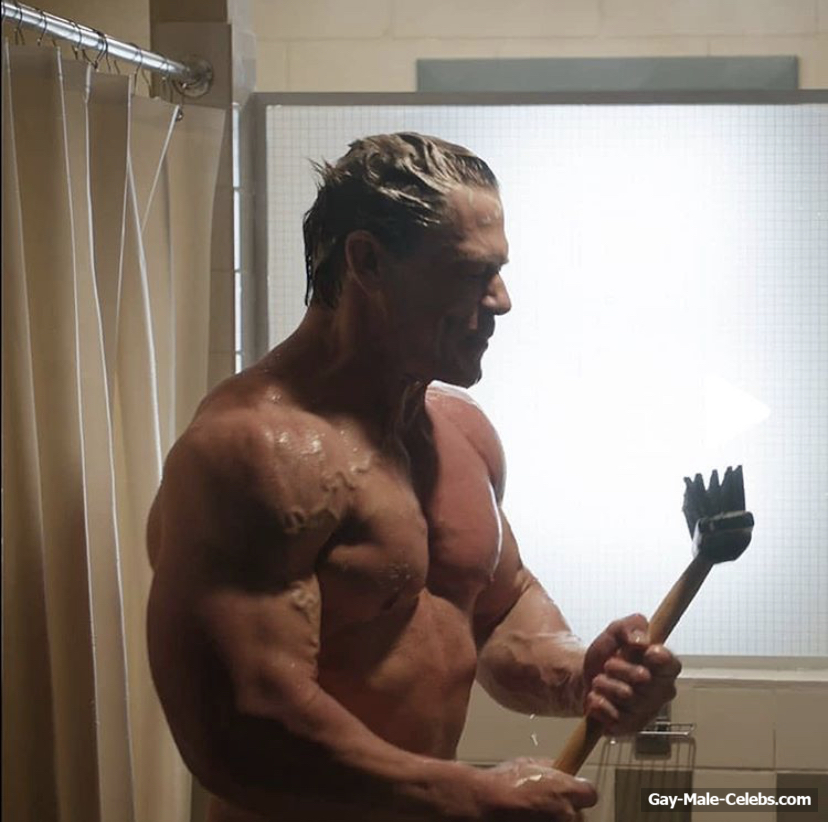 John Cena Shirtless Shower Scene in Playing with Fire