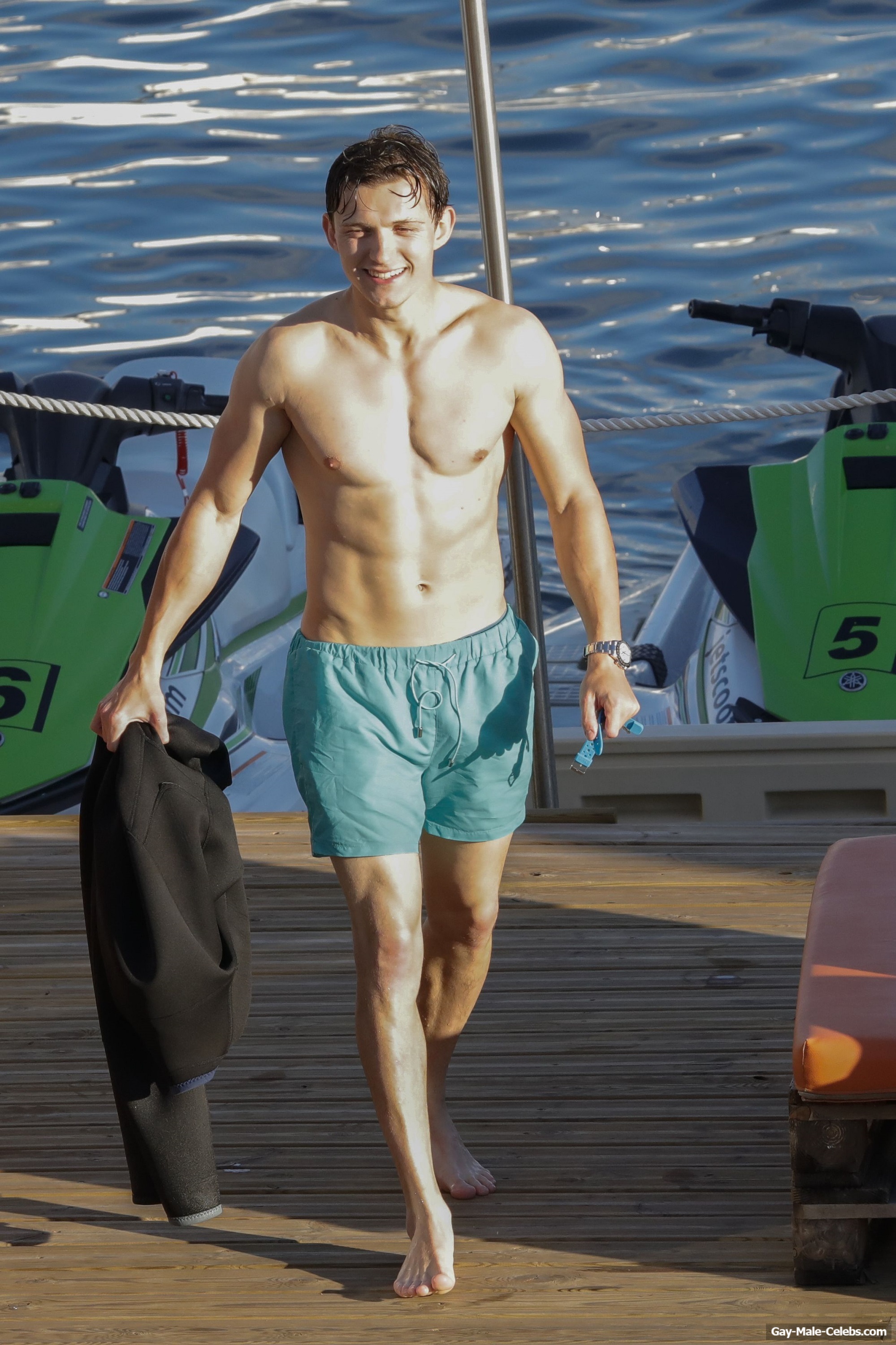 Tom Holland Looks Hot Shirtless During Jet Ski