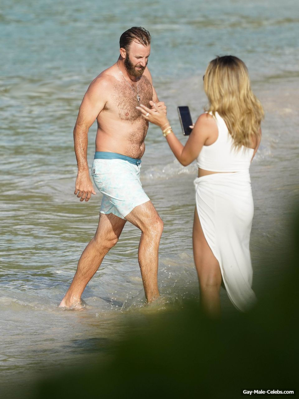 Dustin Johnson Sunbathing Shirtless On A Beach