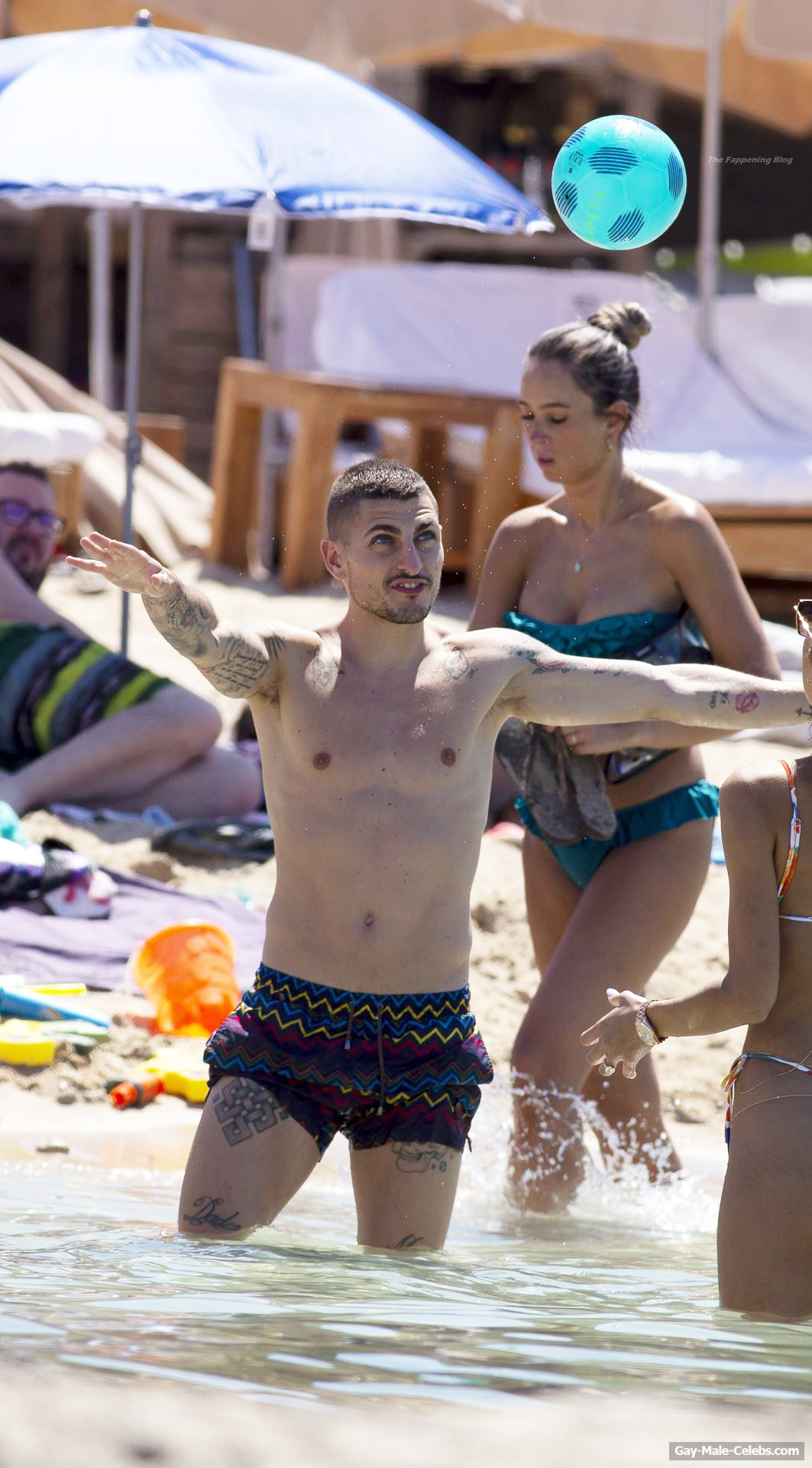 Marco Verratti Sunbathing Shirtless On A Beach