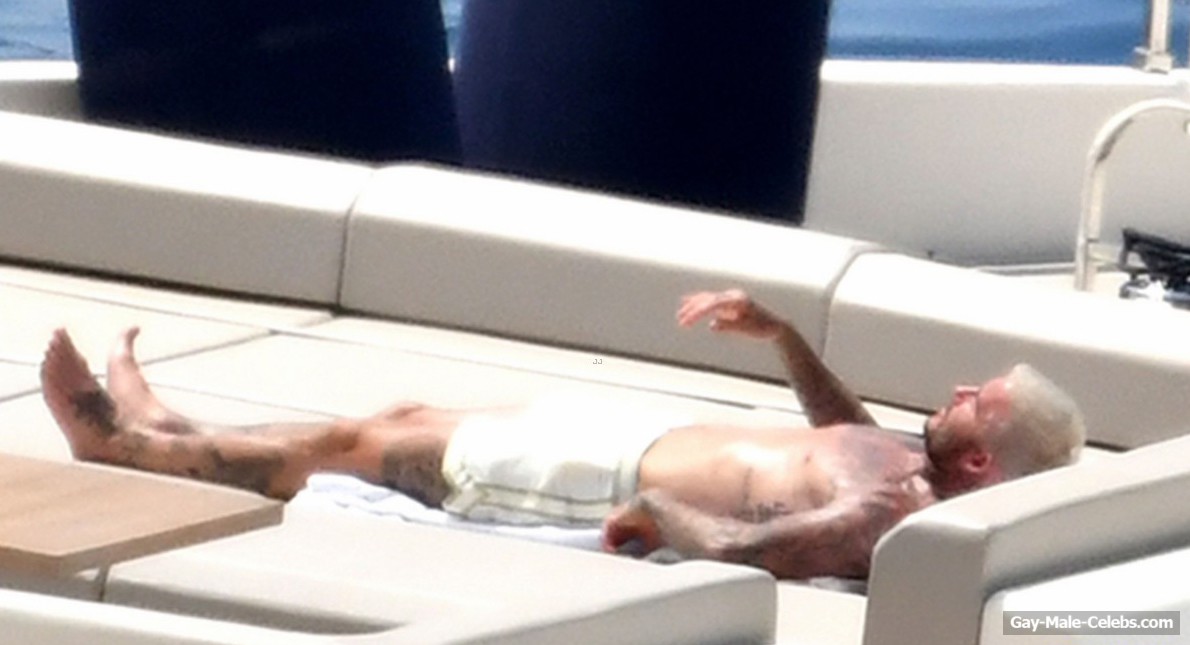 David Beckham Caught Shirtless On A Yacht