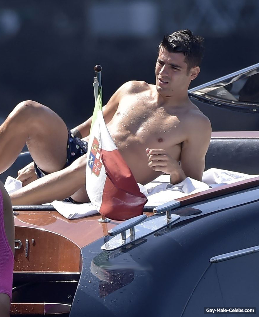 Alvaro Morata Sunbathing Shirtless On A Yacht