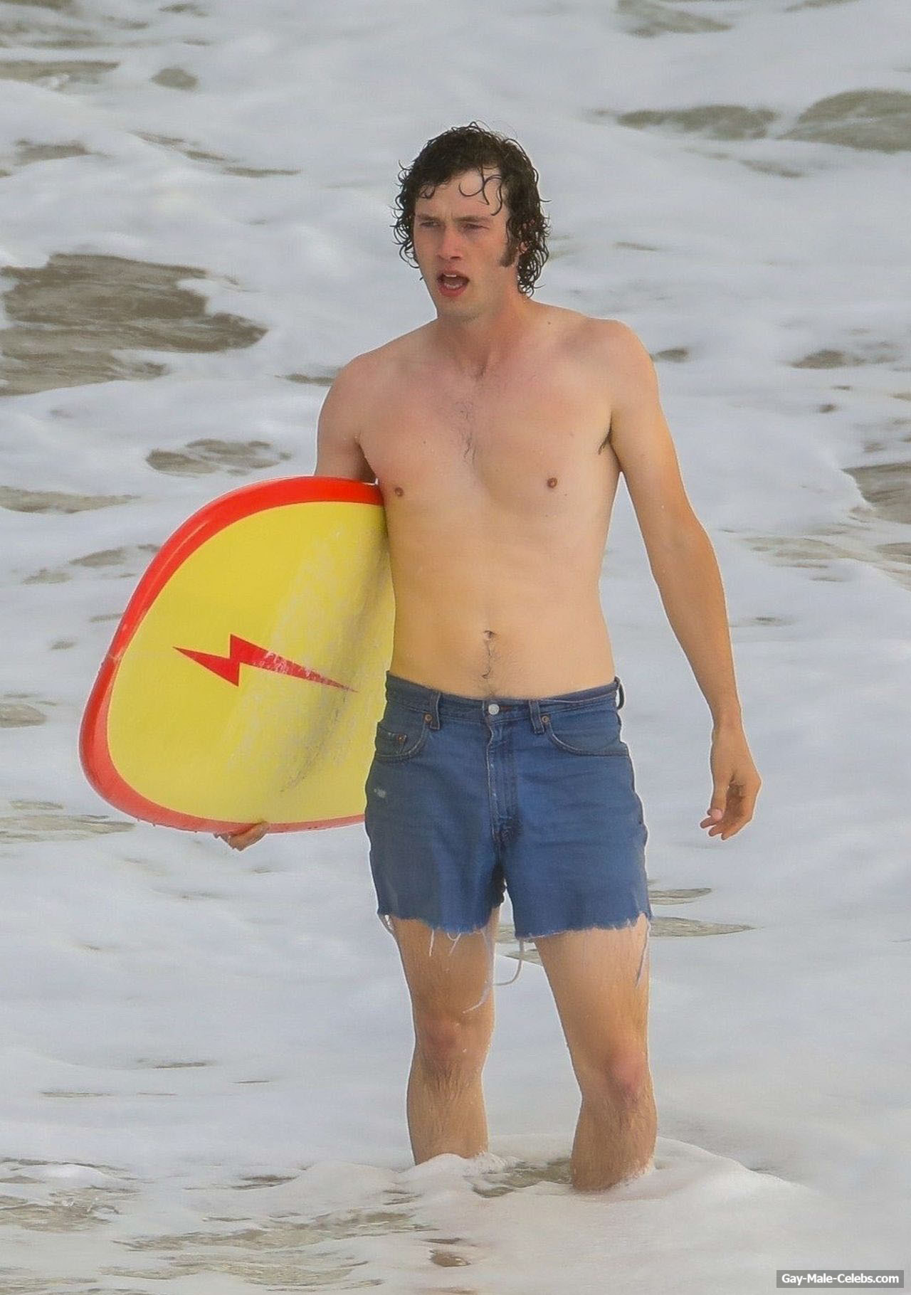 Will Harrison Shirtless On The Beach Behind Scene