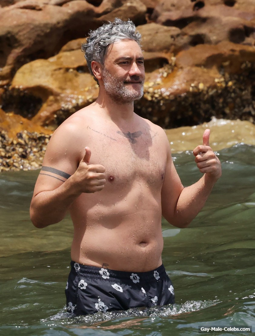 Taika Waititi Shirtless Beach Photos