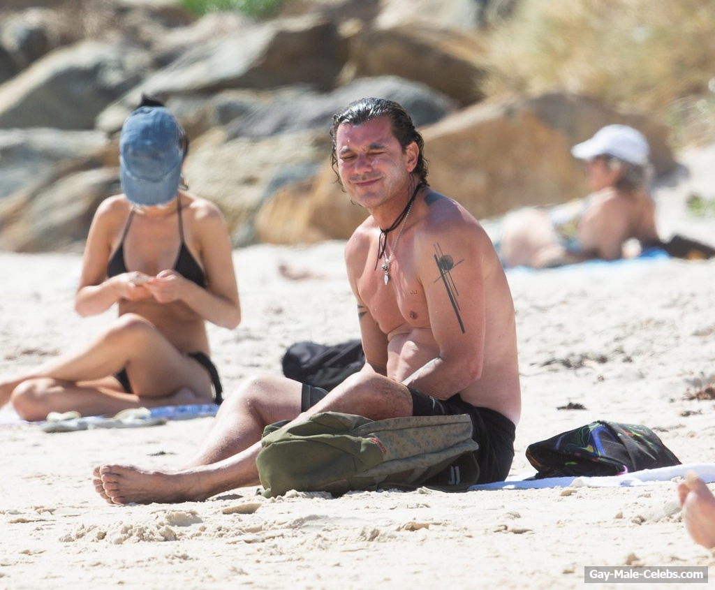 Gavin Rossdale Shirtless And Bulge Beach Photos