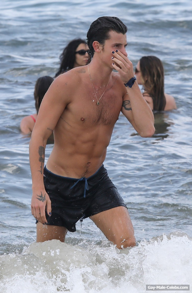 Shawn Mendes Shirtless On A Beach In Miami