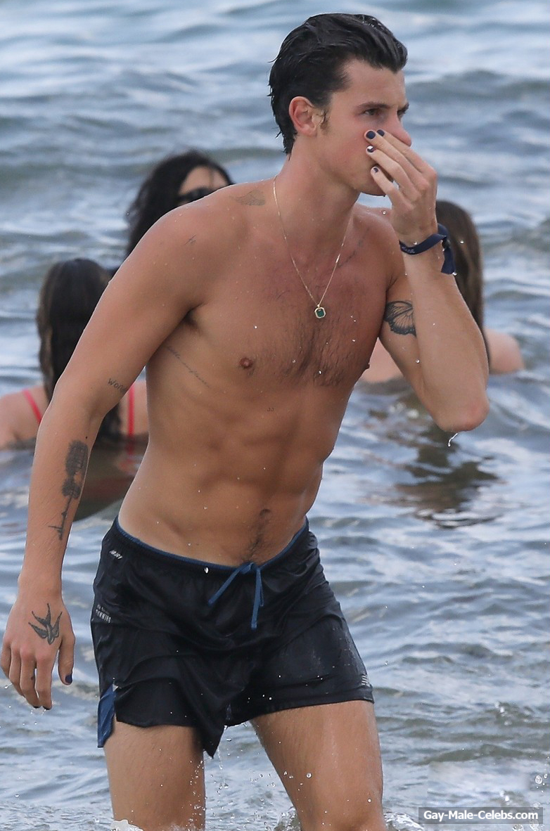 Shawn Mendes Shirtless On A Beach In Miami