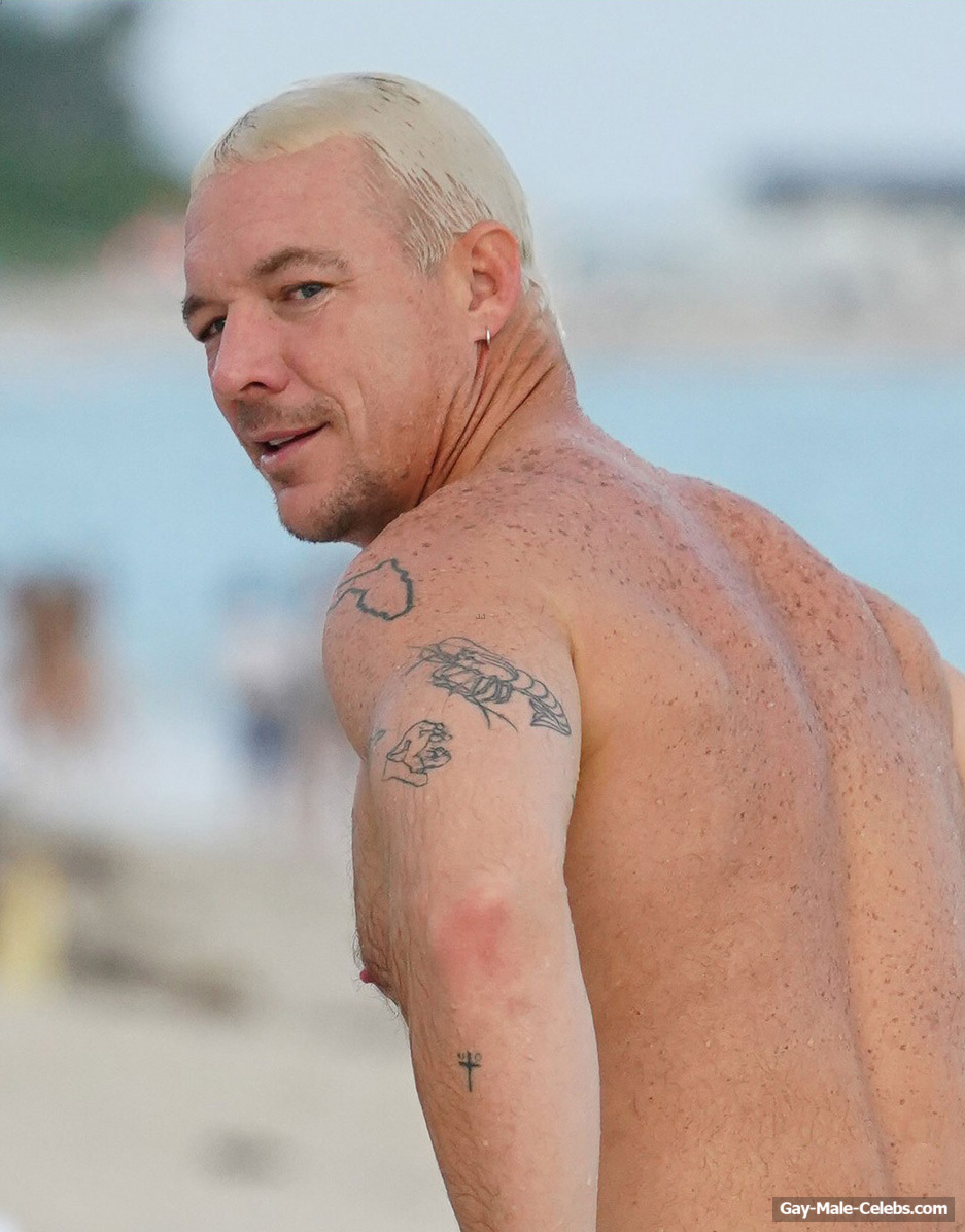 Diplo Bares His Tight Sweet Ass On A Beach