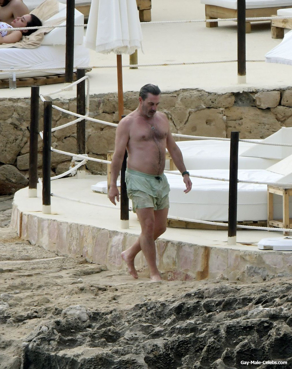 Jon Hamm Shirtless Beach Photos