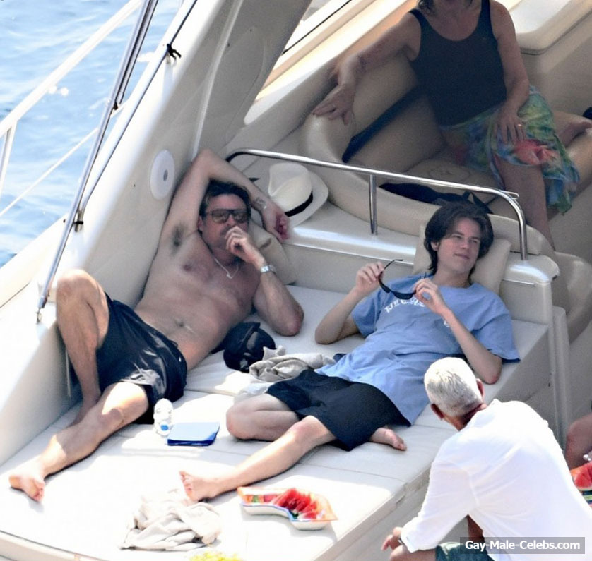 Karl Urban Relaxing Shirtless On a Yacht