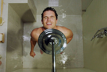Robbie Amell nude shower scenes