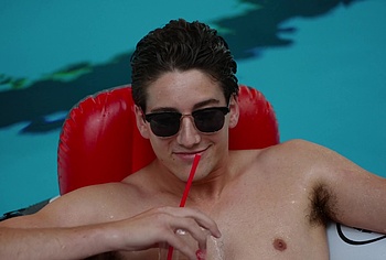 Milo Manheim shirtless