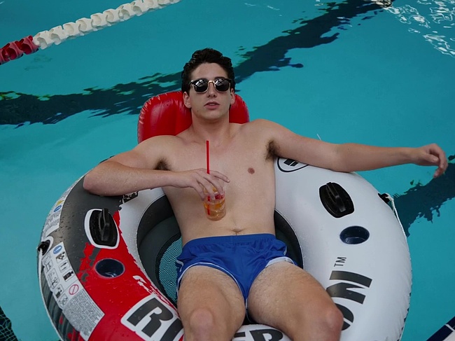 Milo Manheim shirtless