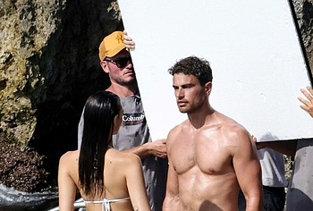 Theo James shirtless