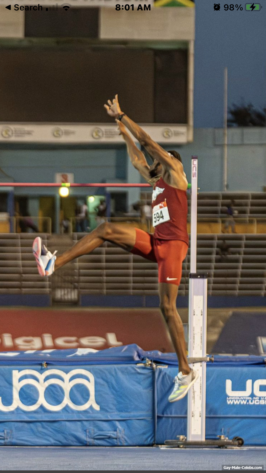 Romaine Beckford Huge Olympic Bulge Moment