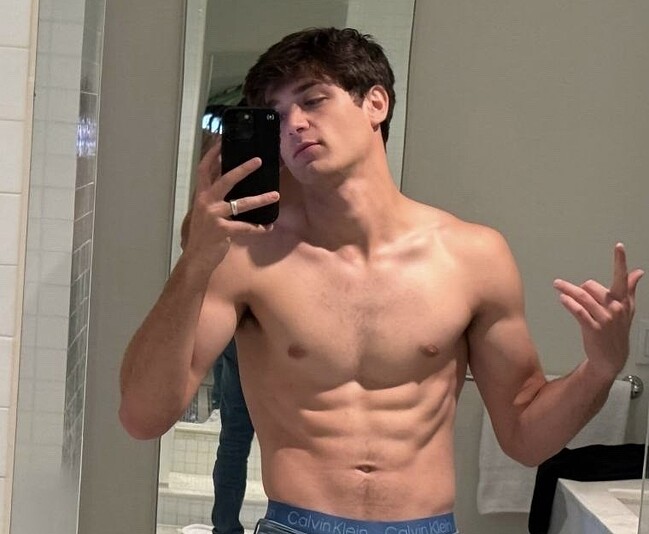 Asher Angel shirtless