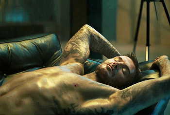 David Beckham shirtless