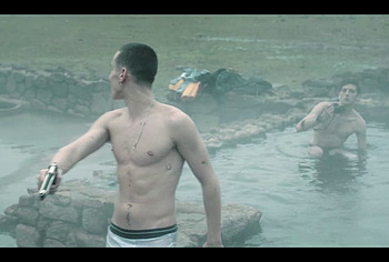 Aron Piper shirtless