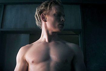 Freddie Fox shirtless