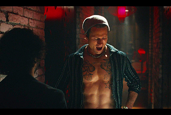 Glen Powell shirtless in Chad Powers