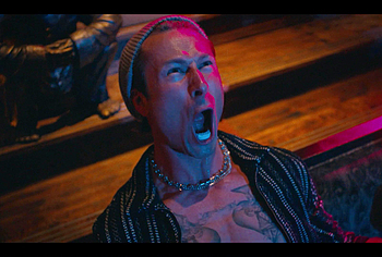 Glen Powell shirtless in Chad Powers