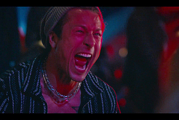 Glen Powell shirtless in Chad Powers