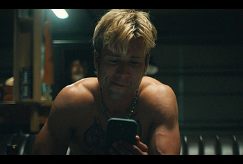 Glen Powell shirtless in Chad Powers