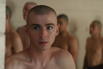 Miles Heizer nude shower in Boots
