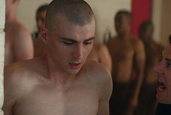 Miles Heizer nude shower in Boots