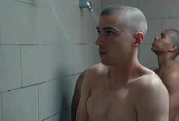 Miles Heizer nude shower in Boots