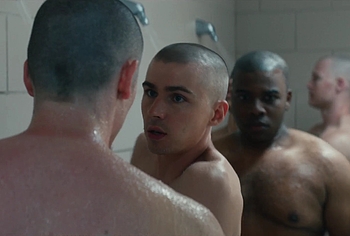 Miles Heizer nude shower in Boots