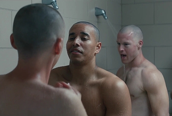 Miles Heizer nude shower in Boots