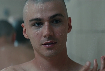 Miles Heizer nude shower in Boots